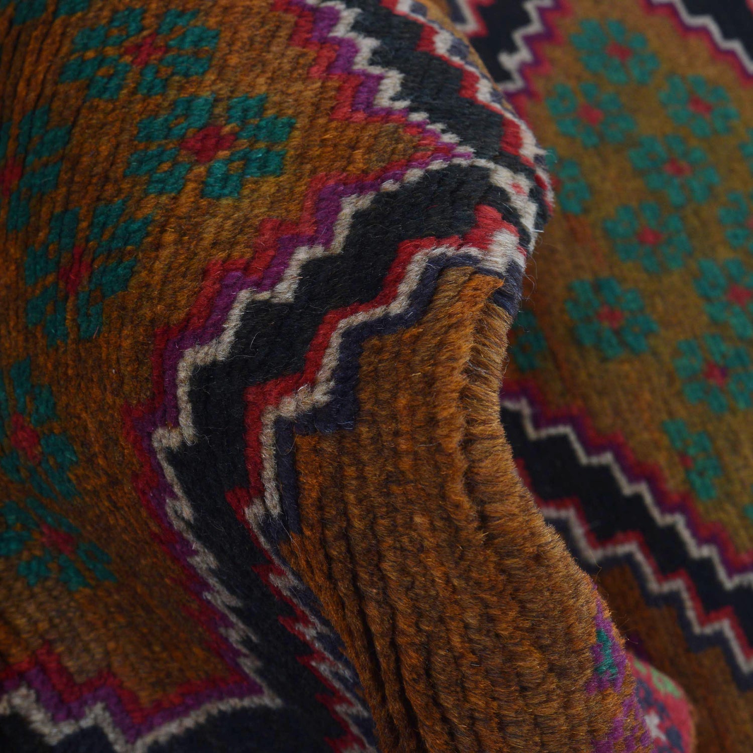 Baluchi Runner Rug Handmade Brown 6' Runner