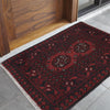 Handmade Wool Doormat Red Floral