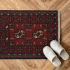 Handmade Wool Doormat Red Floral