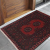 Handmade Wool Doormat Red Floral