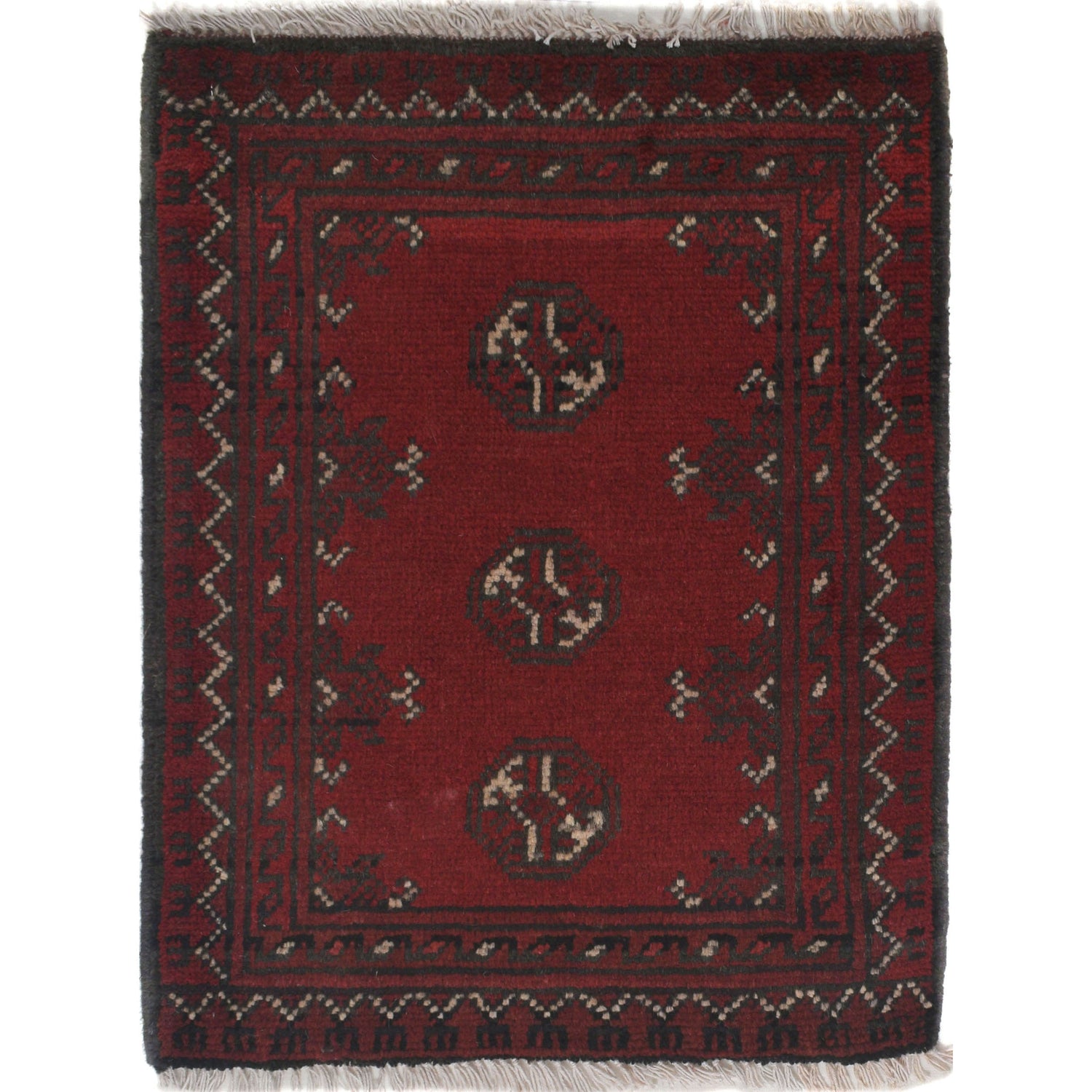 Handmade Wool Doormat Red Floral
