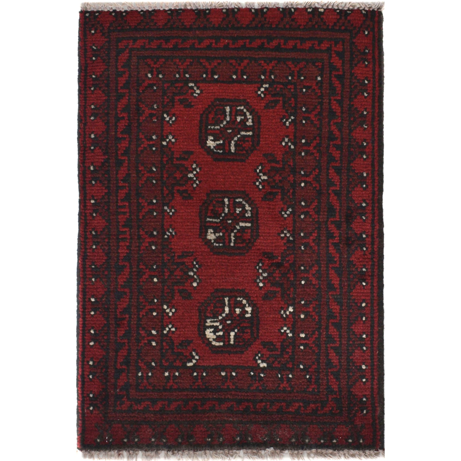 Handmade Wool Doormat Red Floral