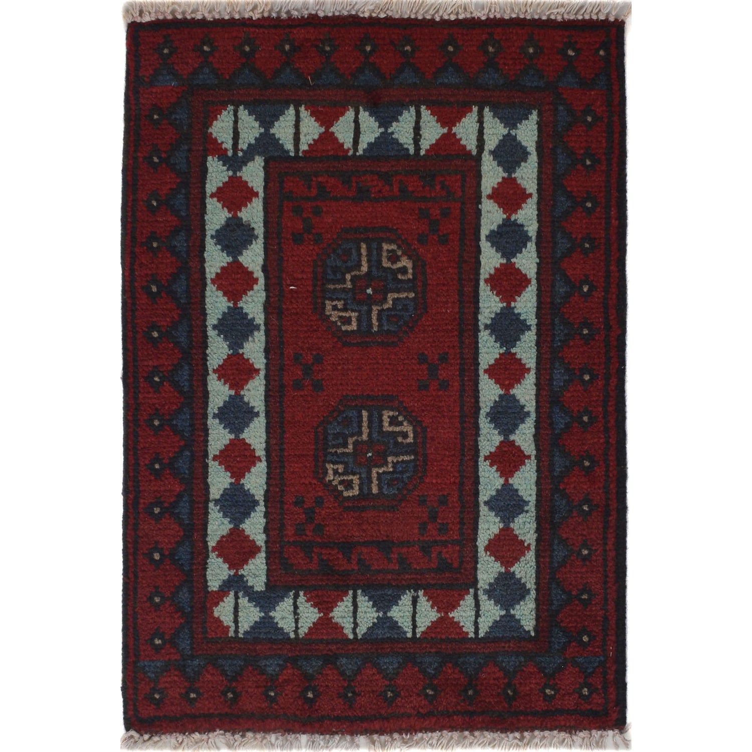 Handmade Wool Doormat Red Floral