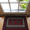 Handmade Wool Doormat Red Floral
