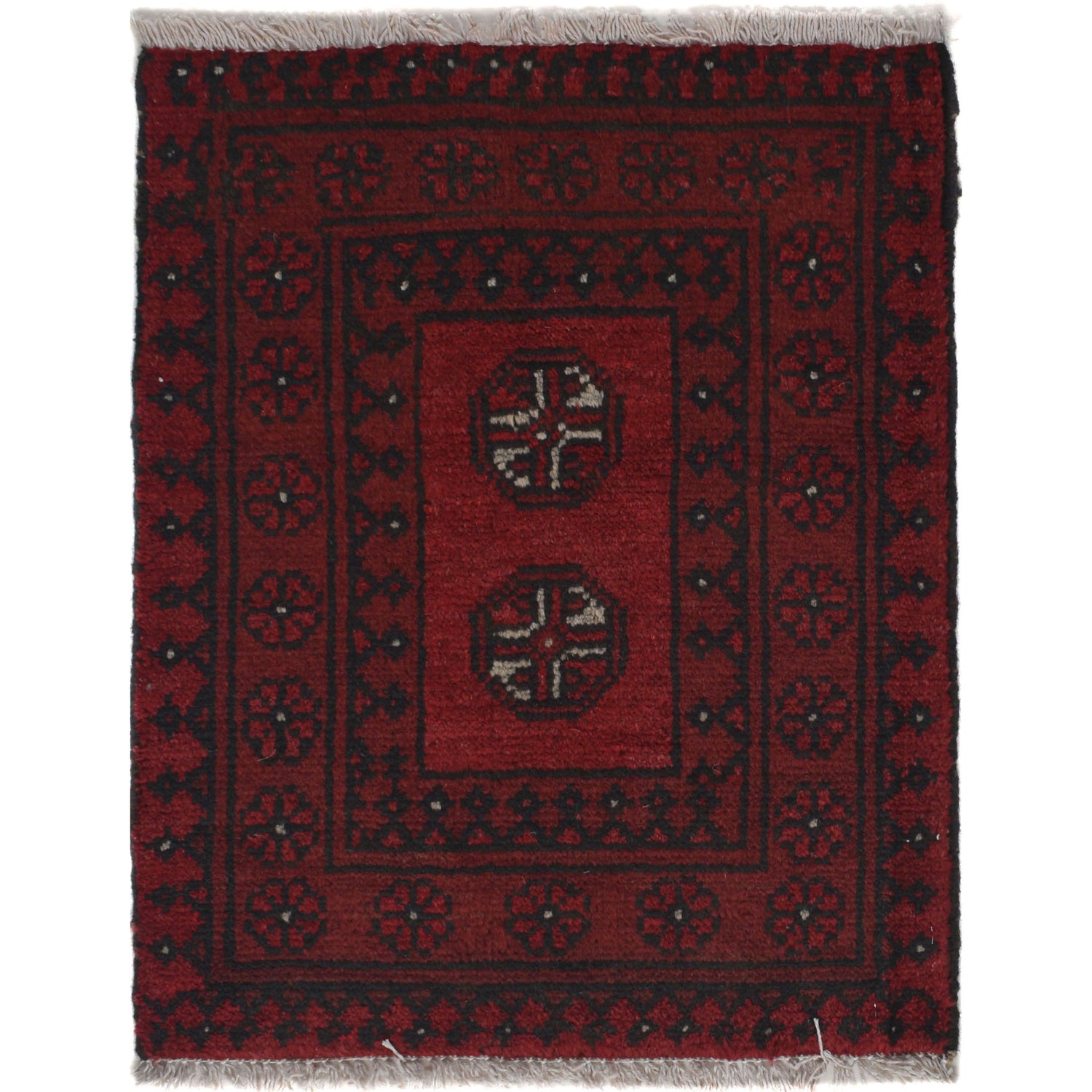 Handmade Wool Doormat Red Floral