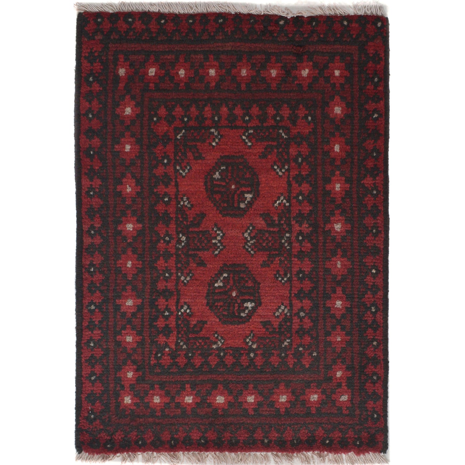 Handmade Wool Doormat Red Floral
