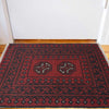 Handmade Wool Doormat Red Floral