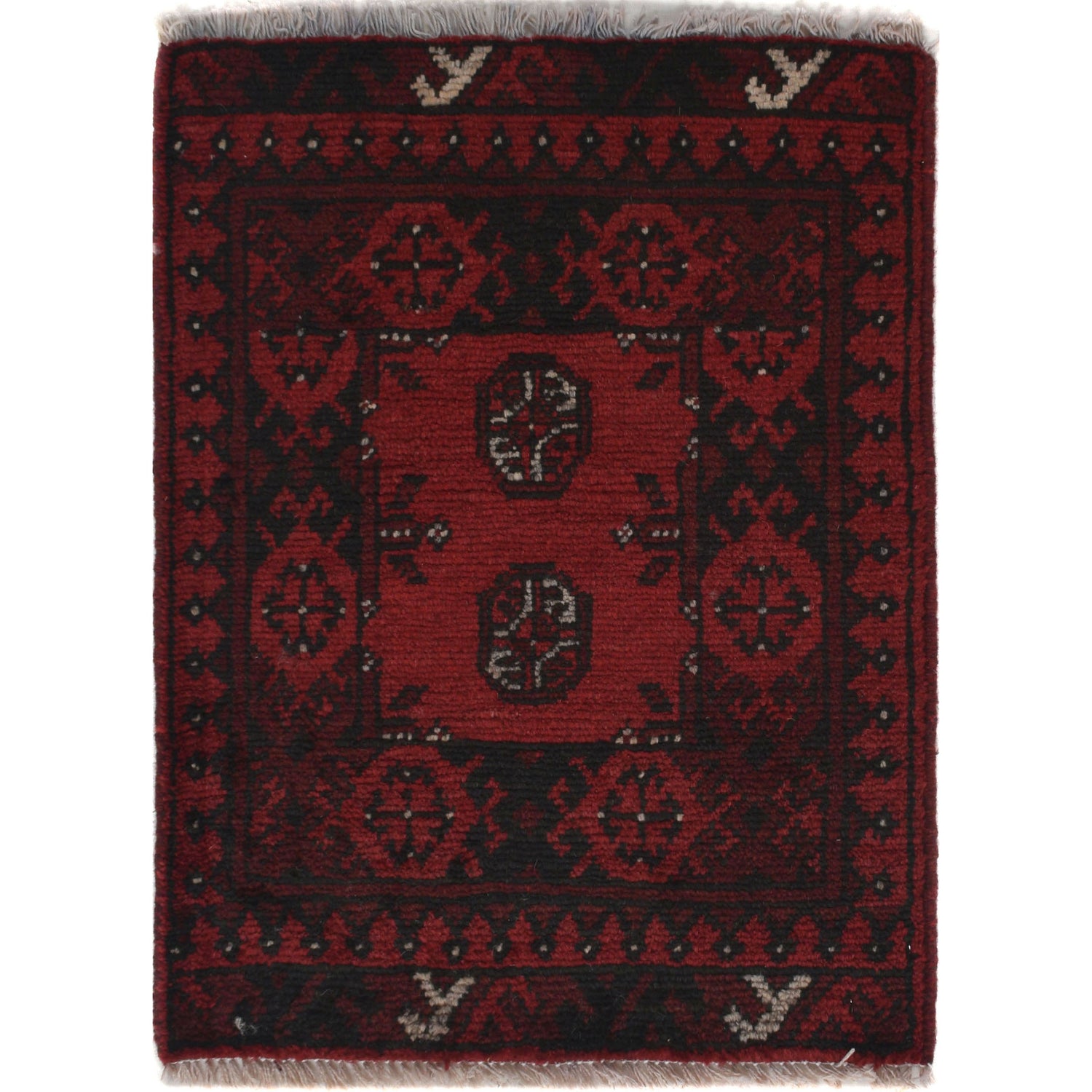 Handmade Wool Doormat Red Floral