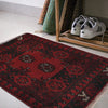 Handmade Wool Doormat Red Floral