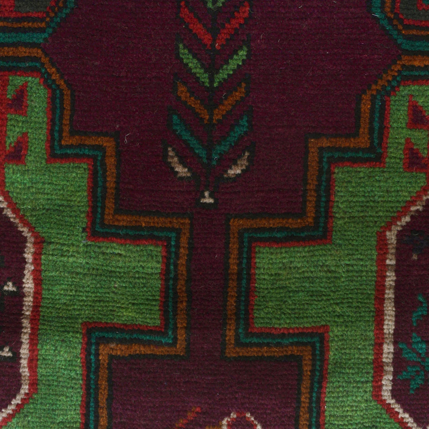 Baluchi Rug Handmade Dark Purple Floral 4x6 ft