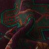 Baluchi Rug Handmade Dark Purple Floral 4x6 ft