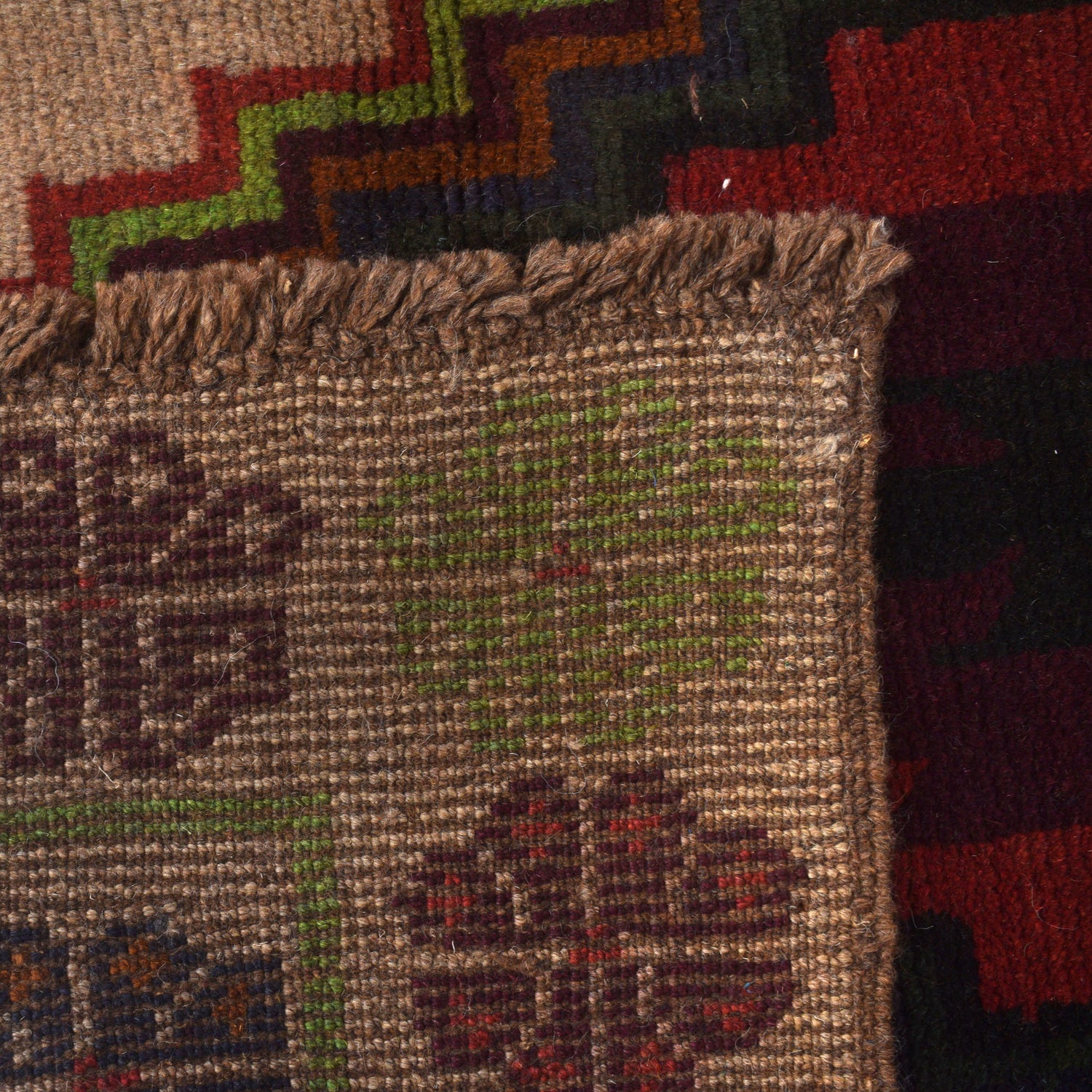 Baluchi Rug Handmade Beige Floral 4x6 ft