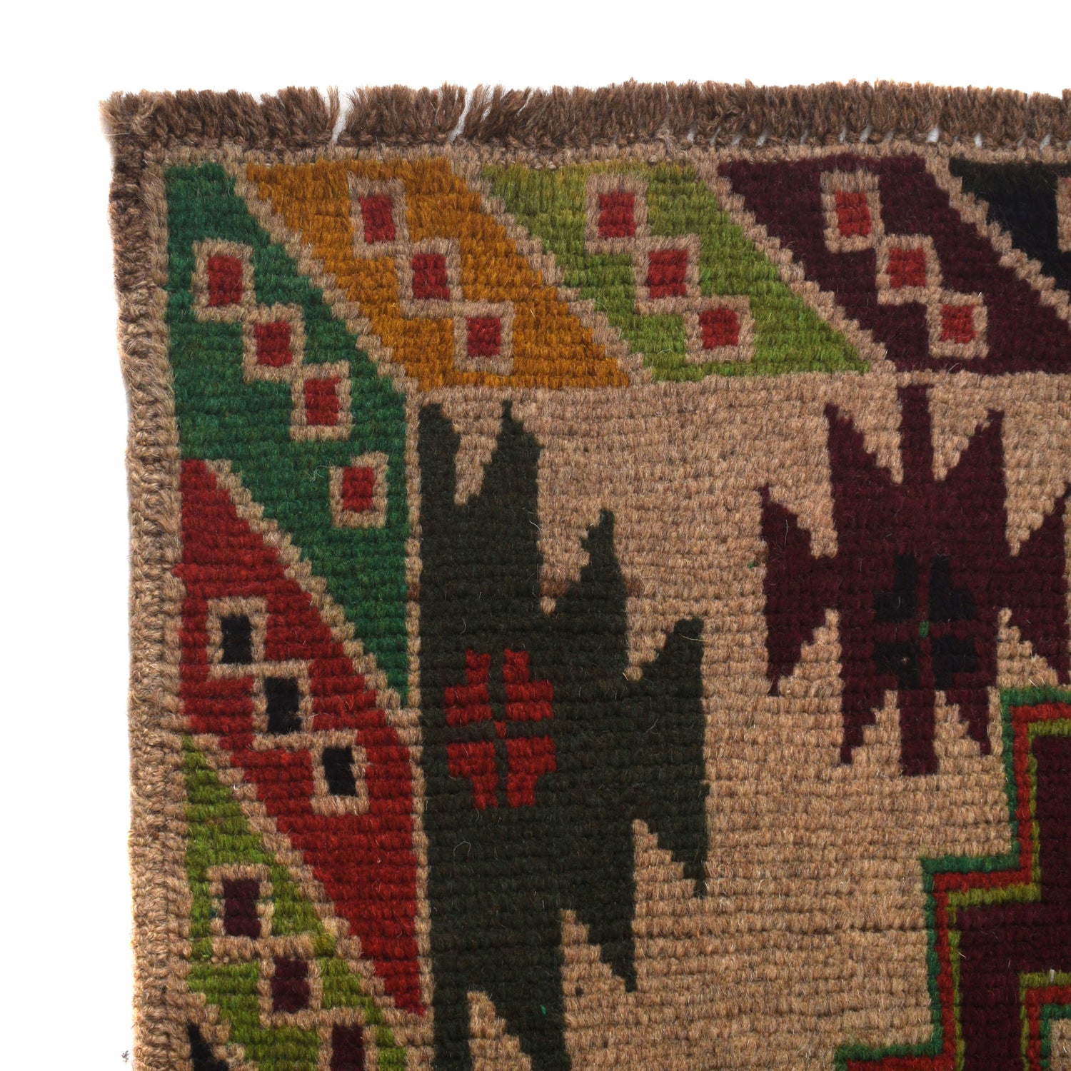 Baluchi Rug Handmade Beige Floral 4x6 ft