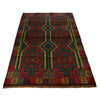 Baluchi Rug Handmade Red Floral 4x6 ft