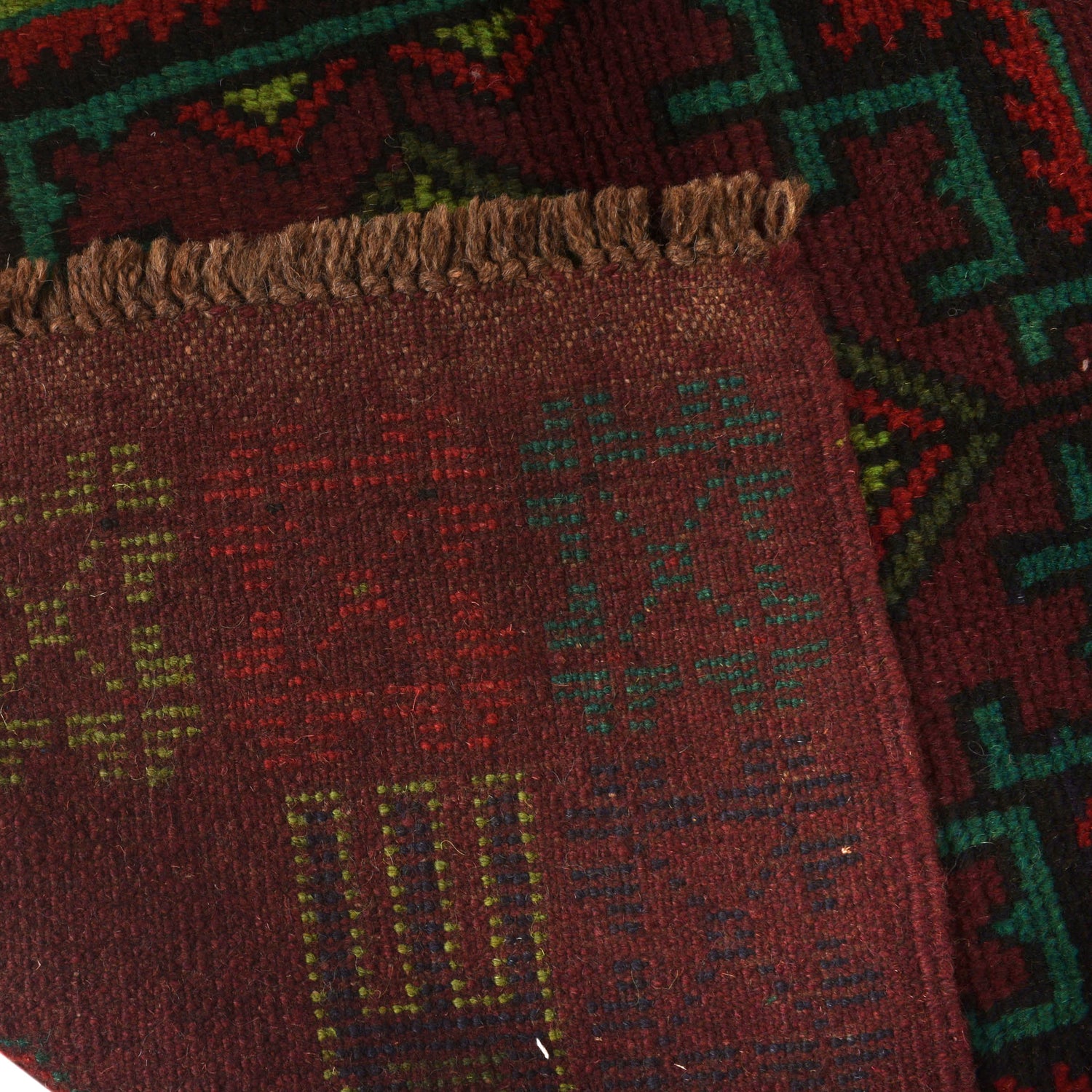 Baluchi Rug Handmade Red Floral 4x6 ft