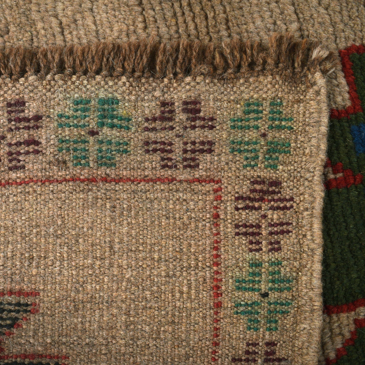 Baluchi Rug Handmade Tan Floral 4x6 ft