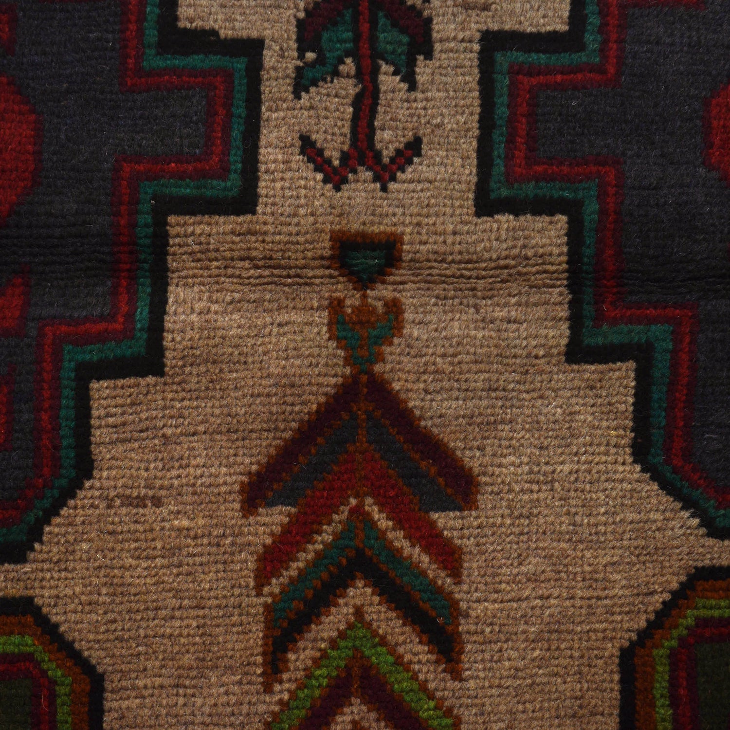 Baluchi Rug Handmade Tan Floral 4x6 ft