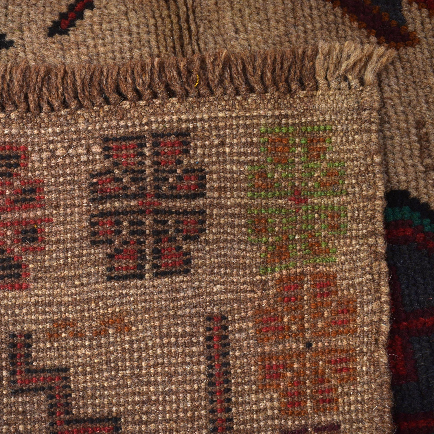 Baluchi Rug Handmade Tan Floral 4x6 ft