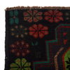 Baluchi Rug Handmade Black Floral 4x6 ft