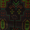 Baluchi Rug Handmade Black Floral 4x6 ft