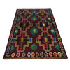 Baluchi Rug Handmade Dark Purple Floral 4x6 ft