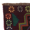 Baluchi Rug Handmade Dark Purple Floral 4x6 ft