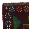 Baluchi Rug Handmade Dark Purple Floral 4x6 ft
