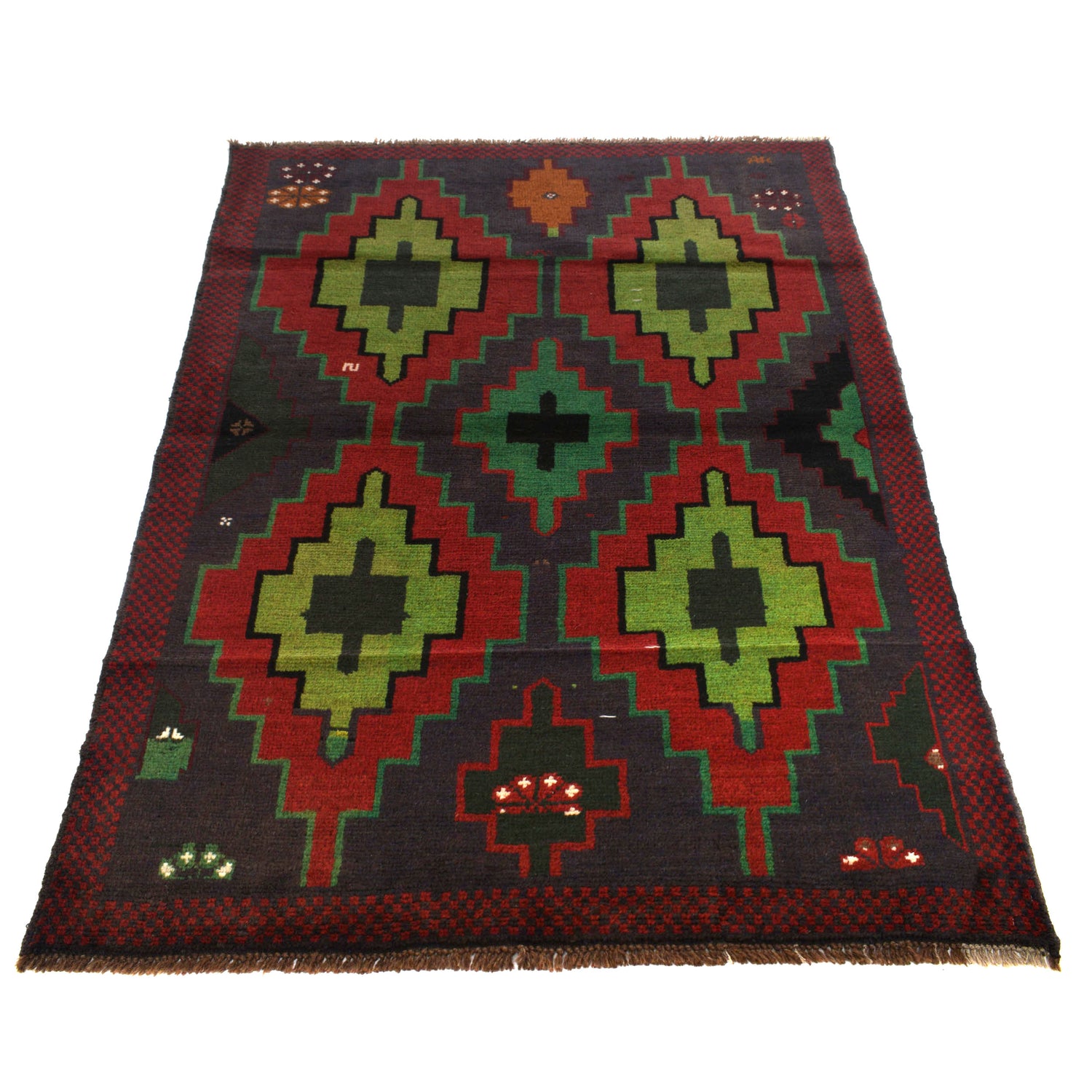 Baluchi Rug Handmade Multi Floral 4x6 ft