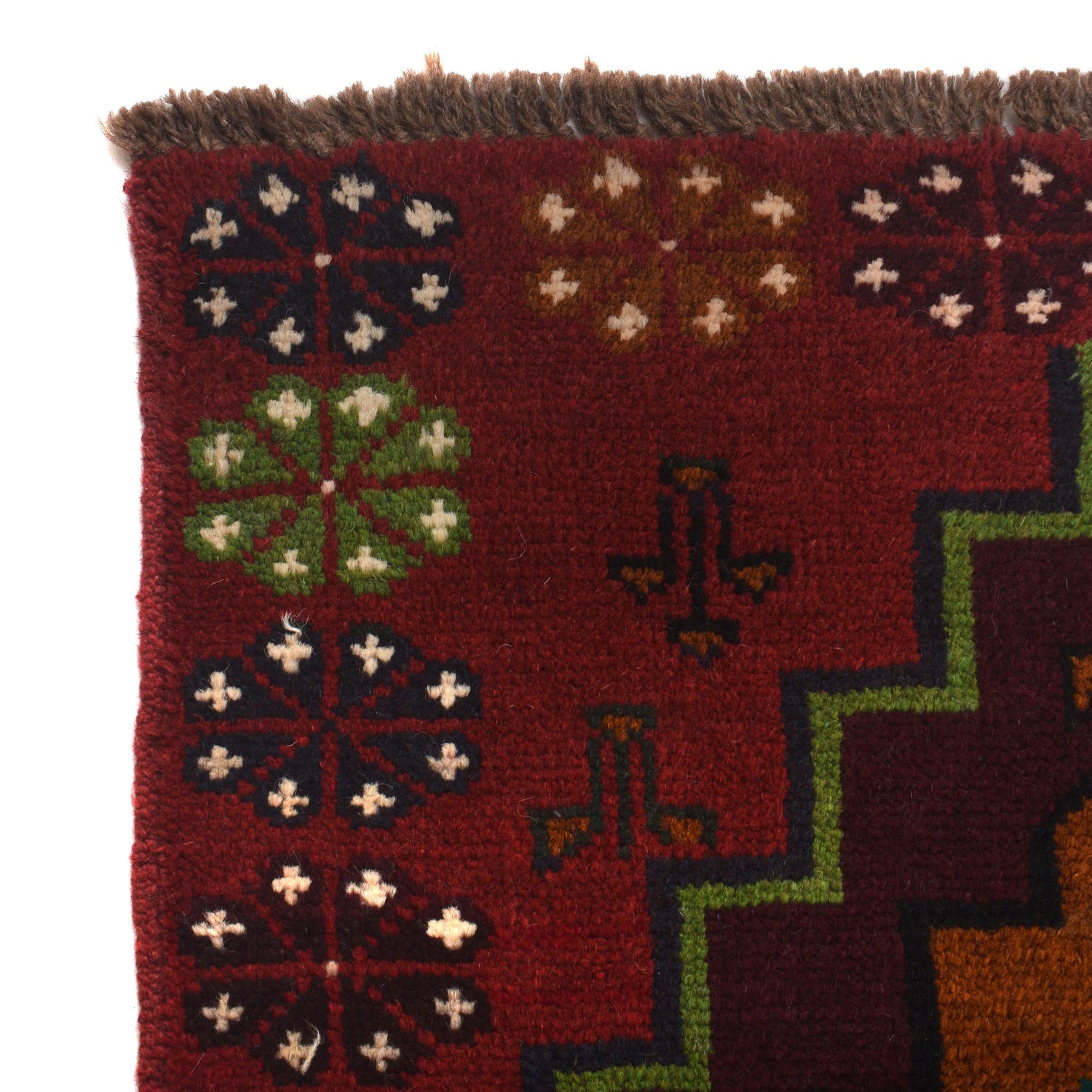 Baluchi Rug Handmade Red Floral 4x6 ft