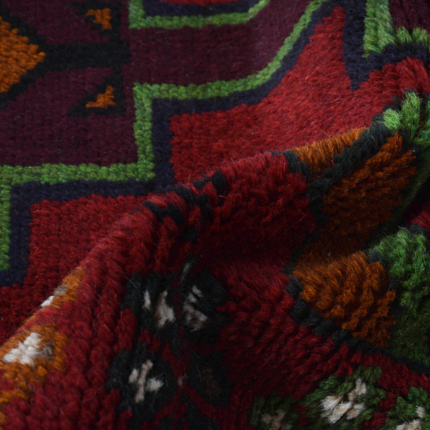 Baluchi Rug Handmade Red Floral 4x6 ft
