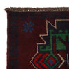 Baluchi Rug Handmade Dark Purple Geometric 4x6 ft