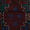 Baluchi Rug Handmade Dark Purple Geometric 4x6 ft
