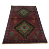 Baluchi Rug Handmade Dark Purple Geometric 4x6 ft