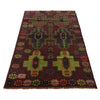 Baluchi Rug Handmade Dark Purple Geometric 4x6 ft