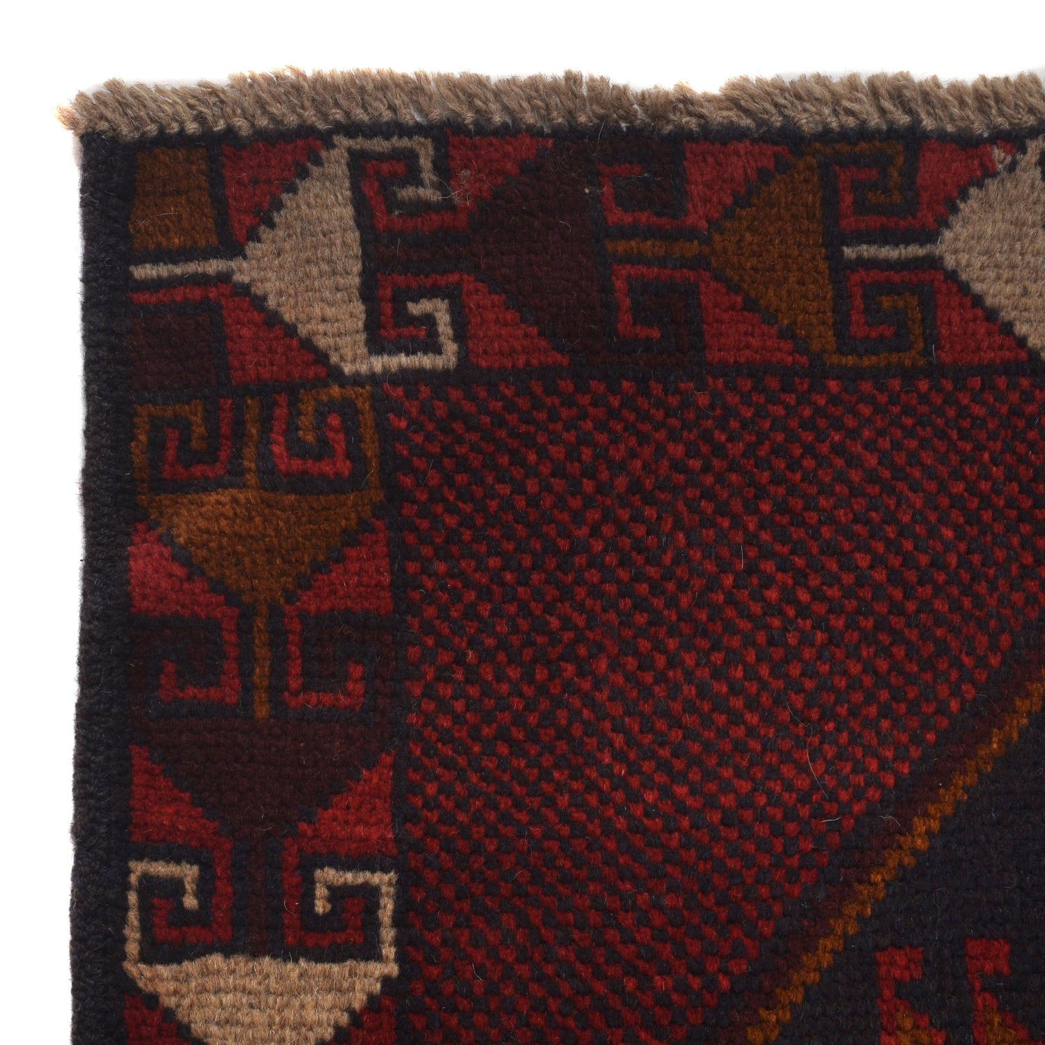 Baluchi Rug Handmade Red Geometric 4x6 ft