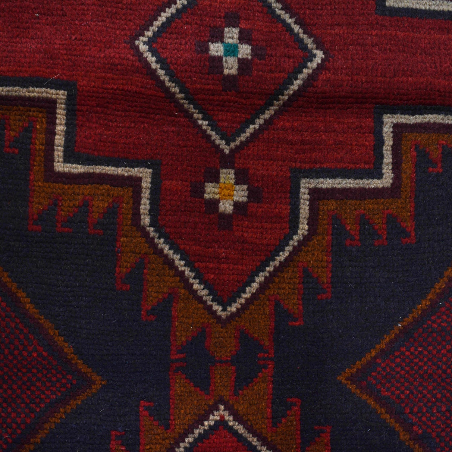 Baluchi Rug Handmade Red Geometric 4x6 ft