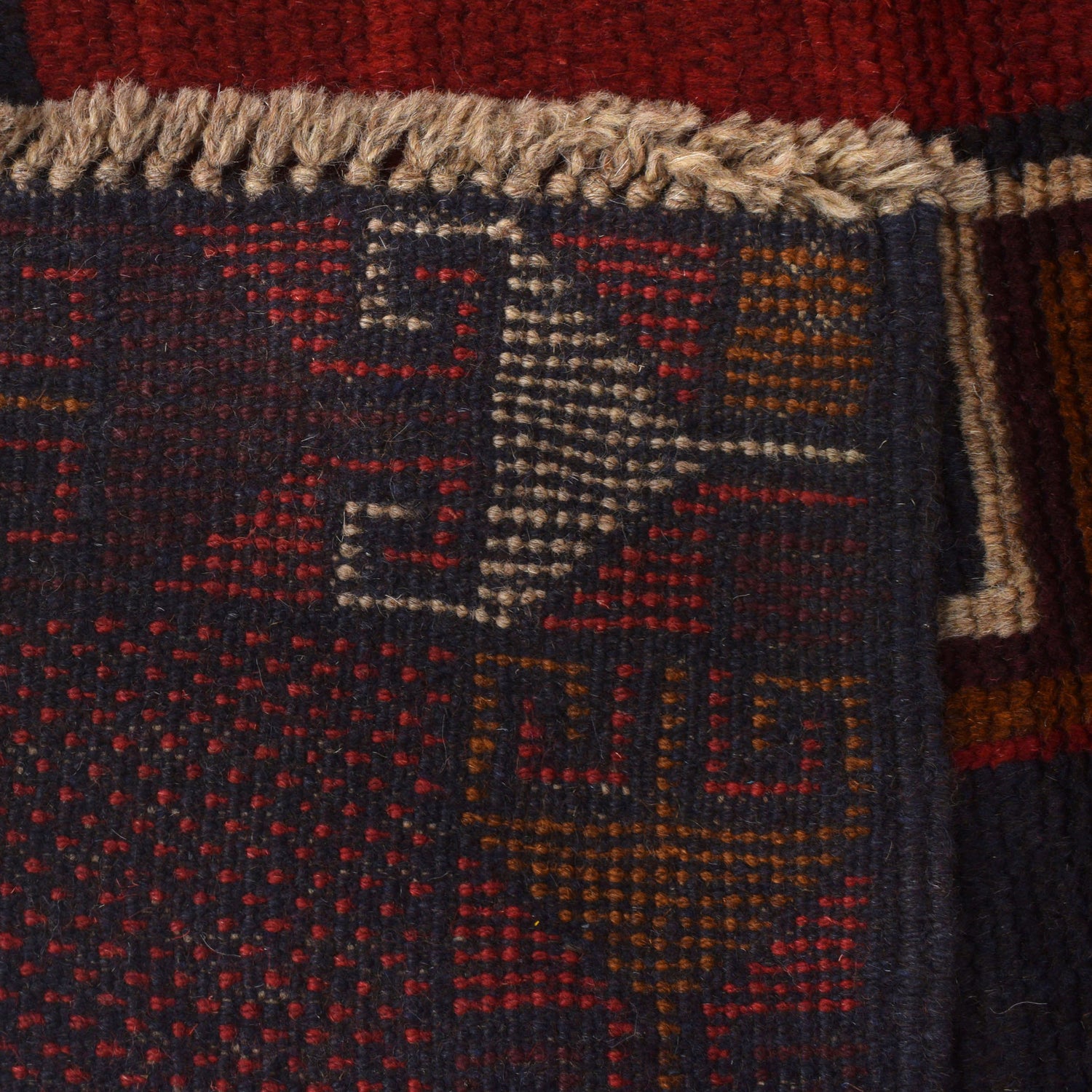 Baluchi Rug Handmade Red Geometric 4x6 ft