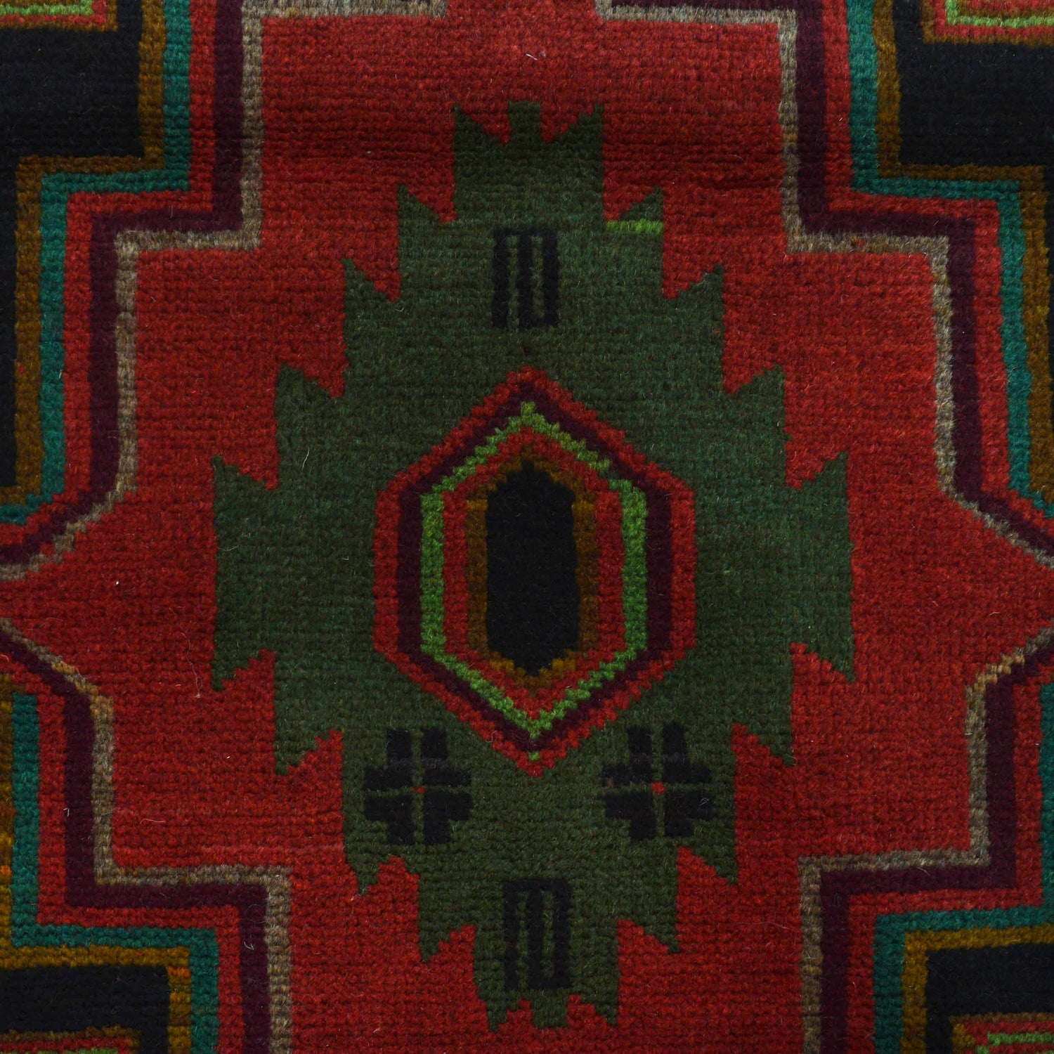 Baluchi Rug Handmade Red Geometric 4x6 ft