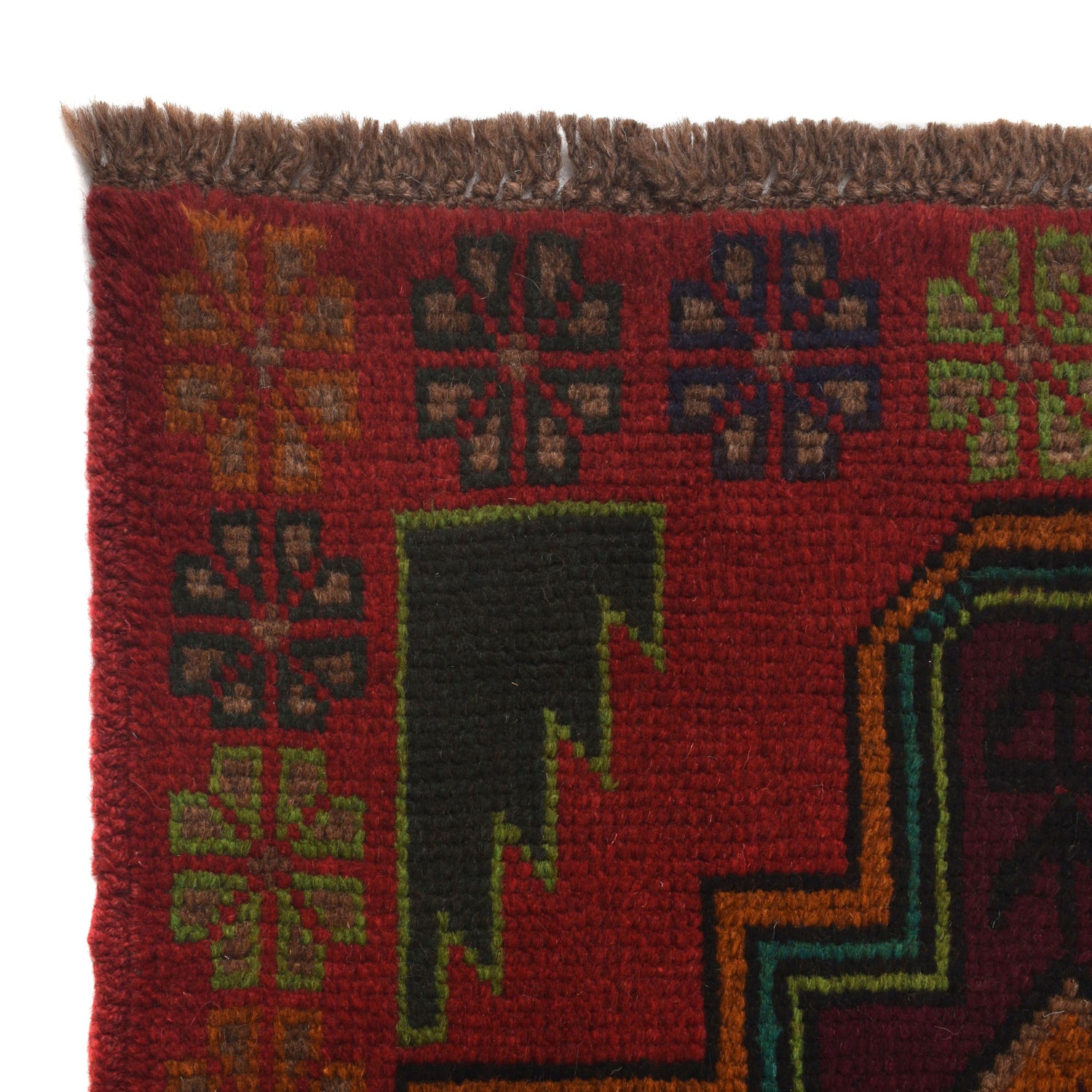 Baluchi Rug Handmade Red Geometric 4x6 ft