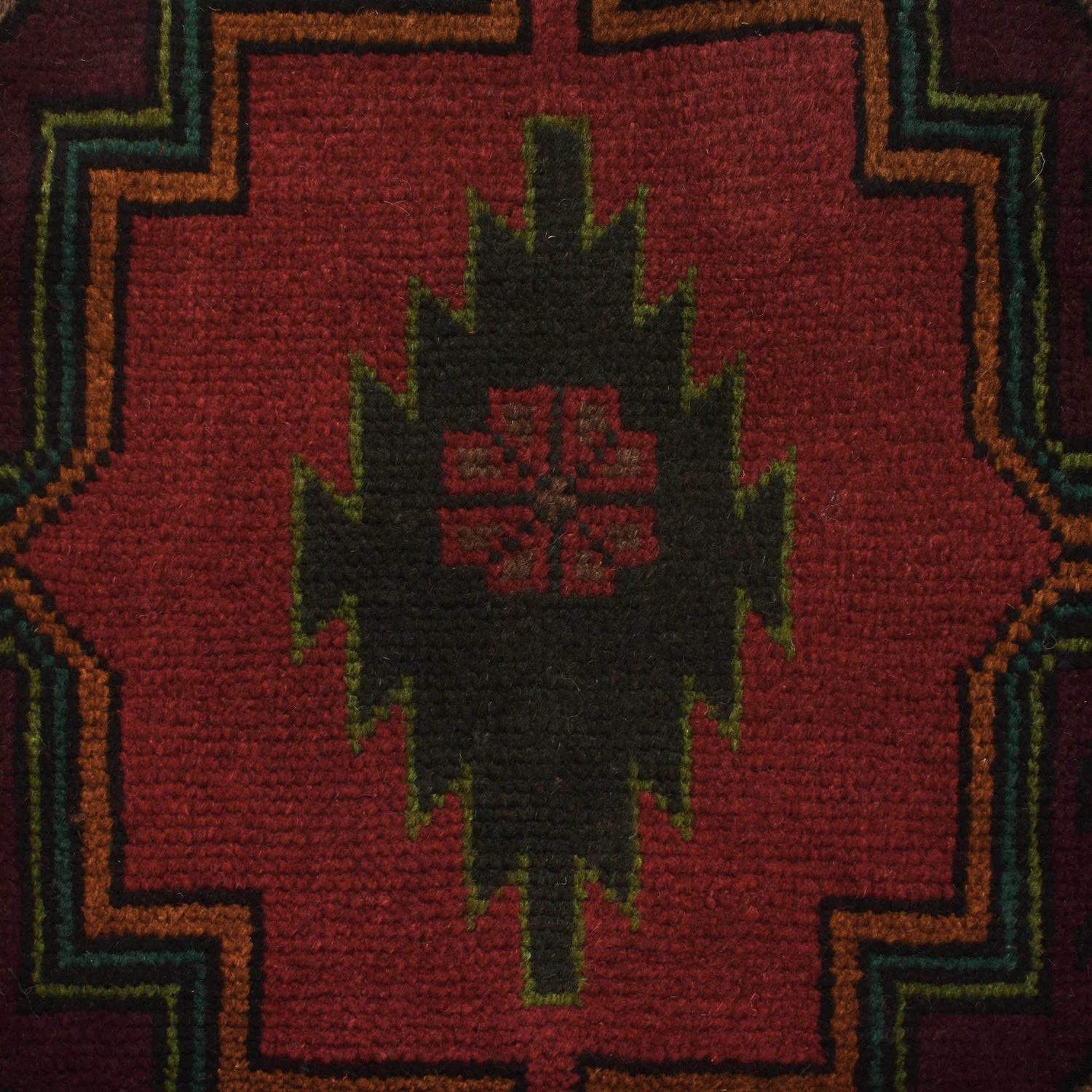 Baluchi Rug Handmade Red Geometric 4x6 ft
