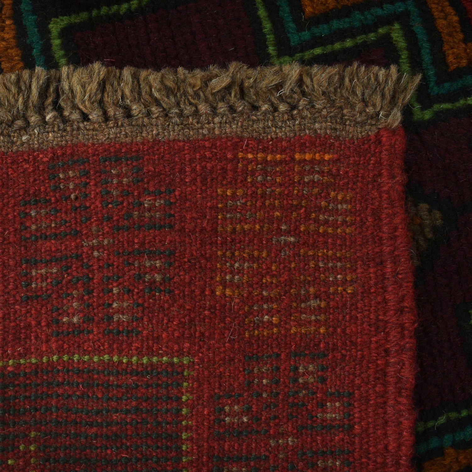 Baluchi Rug Handmade Red Geometric 4x6 ft