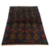 Baluchi Rug Handmade Dark Blue Geometric 4x6 ft