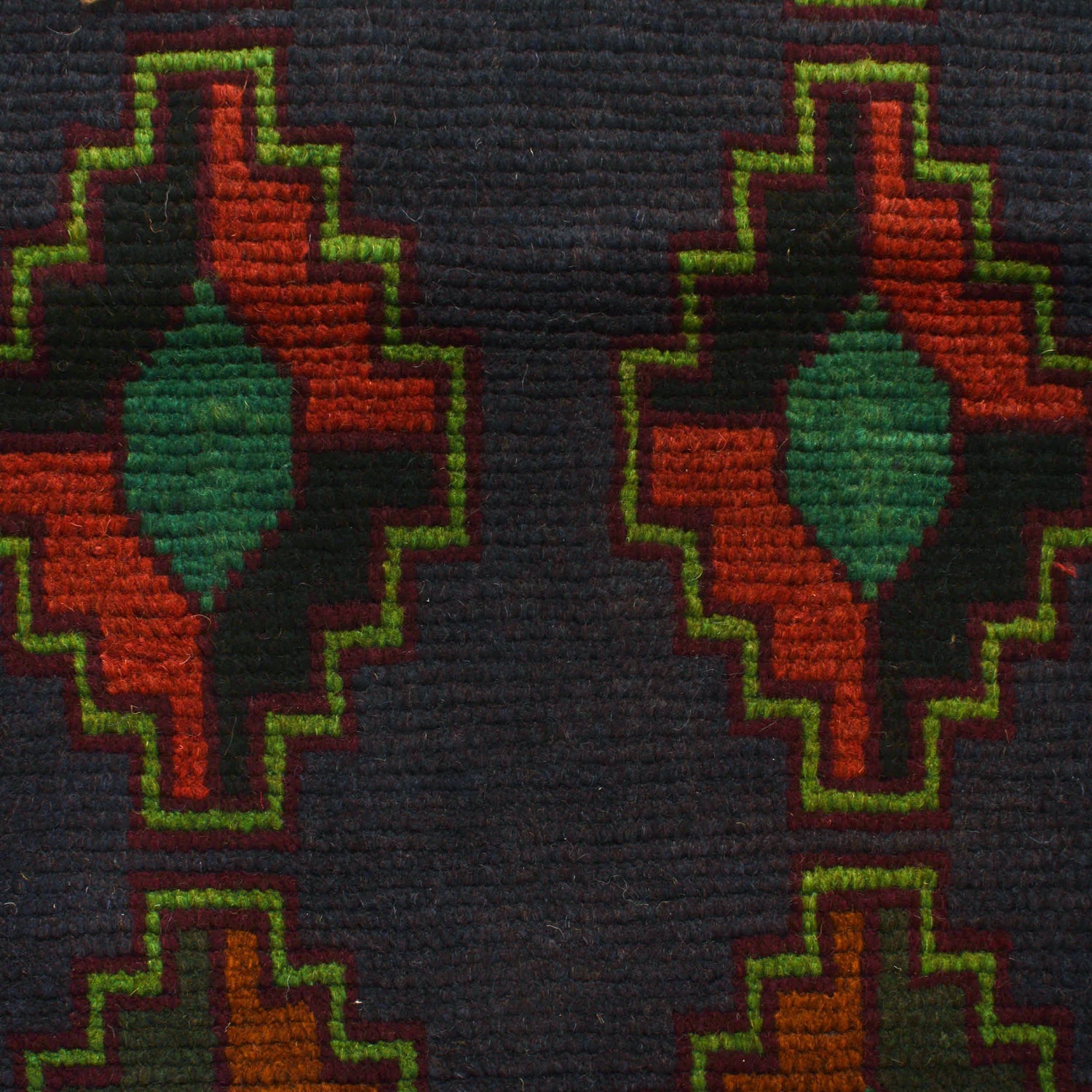 Baluchi Rug Handmade Dark Blue Geometric 4x6 ft