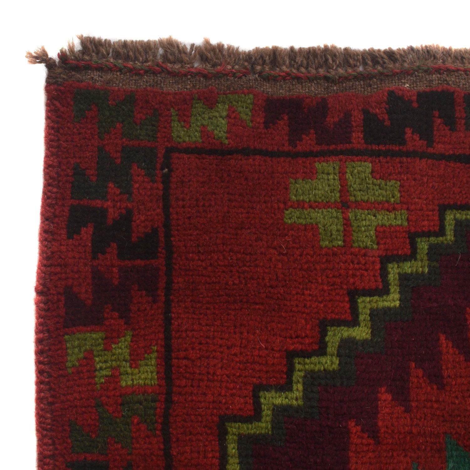 Baluchi Rug Handmade Red Geometric 4x6 ft
