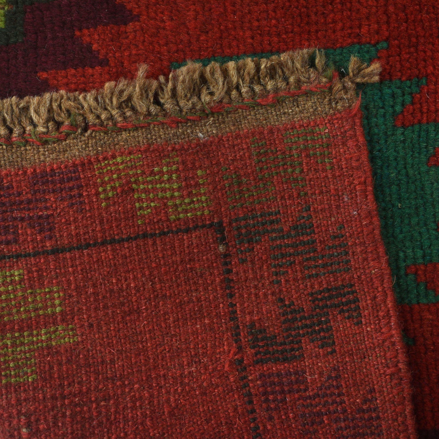 Baluchi Rug Handmade Red Geometric 4x6 ft
