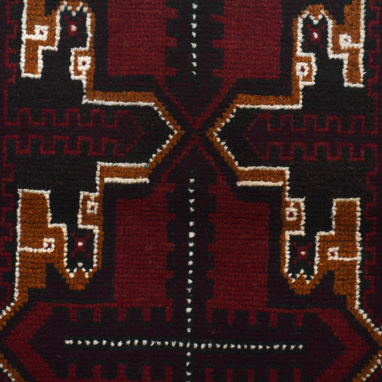Baluchi Rug Handmade Red Geometric 4x6 ft