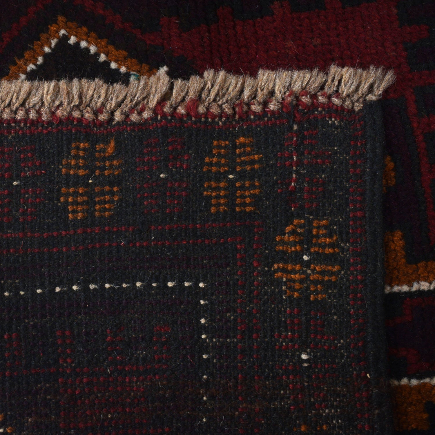 Baluchi Rug Handmade Red Geometric 4x6 ft