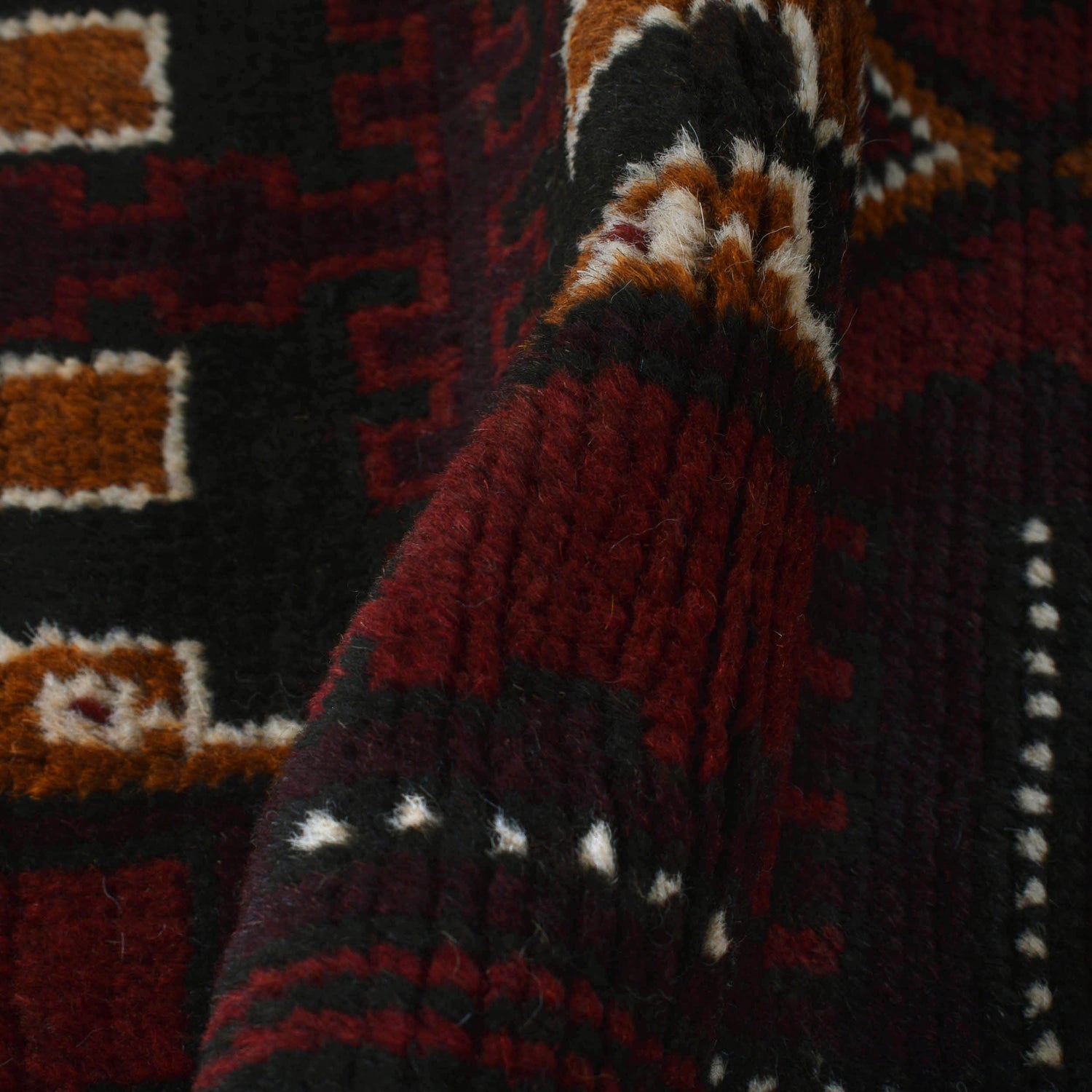 Baluchi Rug Handmade Red Geometric 4x6 ft