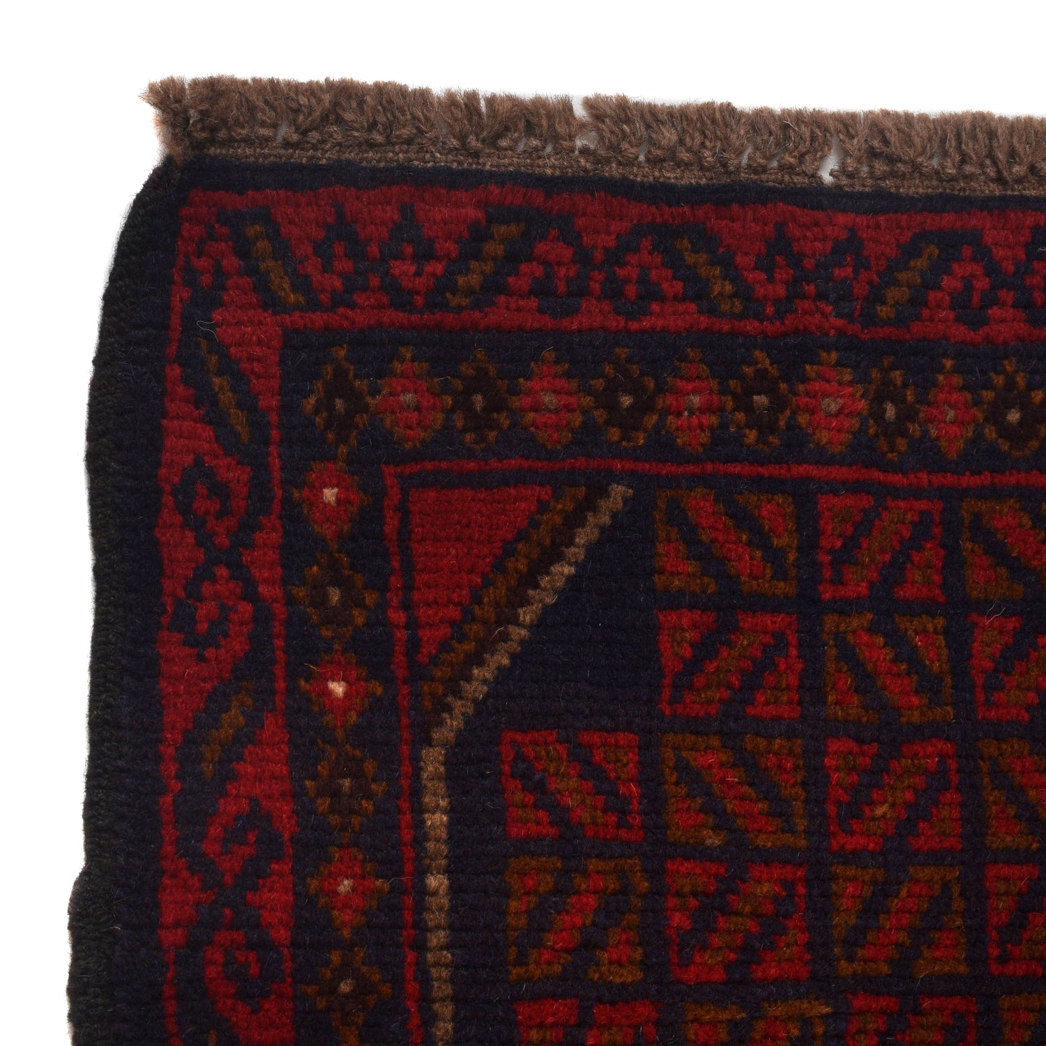 Baluchi Rug Handmade Red Geometric 4x6 ft