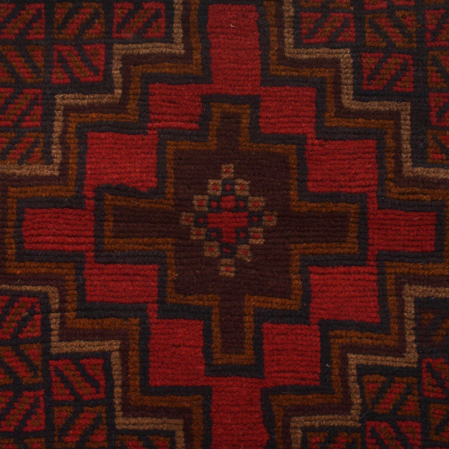 Baluchi Rug Handmade Red Geometric 4x6 ft